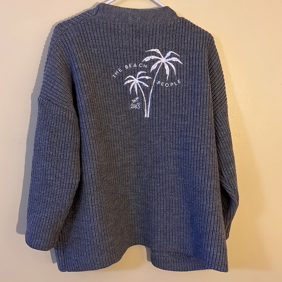 The Beach People Twin Palms Chunky Knit open front sweater/cardigan/jacket - Picture 3 of 9